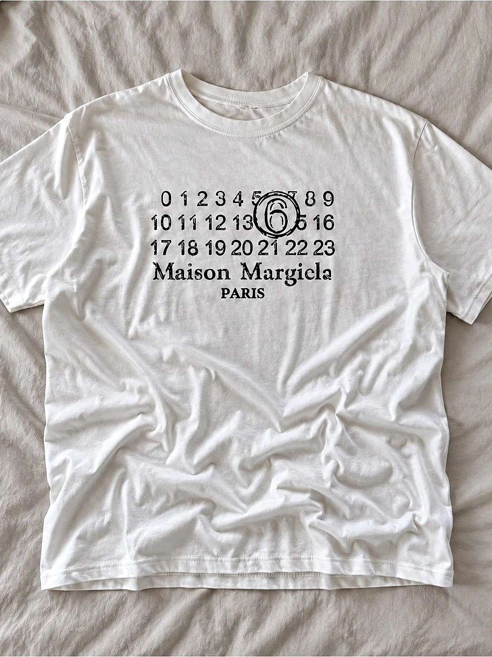 Margiela Number Circled Logo Graphic Tee – White (Gildan Reprint)